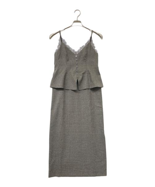 JUSGLITTY（ジャスグリッティー）JUSGLITTY (ジャスグリッティー) 25AW ペプラムキャミジャンパースカート ブラウン サイズ:1の古着・服飾アイテム