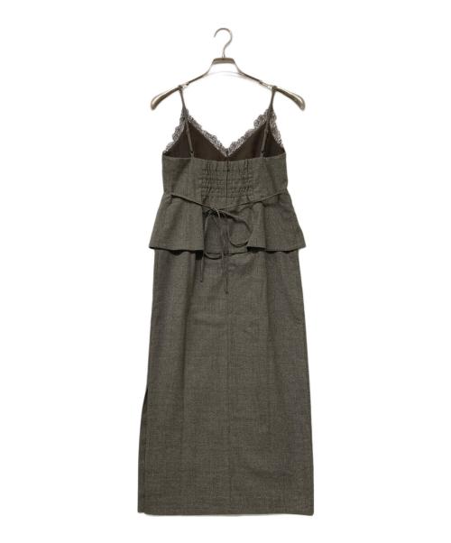 JUSGLITTY（ジャスグリッティー）JUSGLITTY (ジャスグリッティー) 25AW ペプラムキャミジャンパースカート ブラウン サイズ:1の古着・服飾アイテム