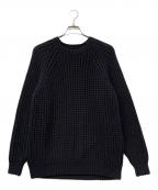 STEVEN ALANスティーブンアラン）の古着「AIR LOGG CREW NECK LOOSE KNIT/エア ログ クルー ネック ルーズ ニット」｜ブラック