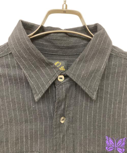 Needles（ニードルズ）Needles (ニードルズ) 23AW WORK SHIRT C/L/W PIN STRIPE TWILL ブラック サイズ:Sの古着・服飾アイテム