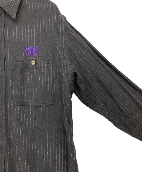 Needles（ニードルズ）Needles (ニードルズ) 23AW WORK SHIRT C/L/W PIN STRIPE TWILL ブラック サイズ:Sの古着・服飾アイテム