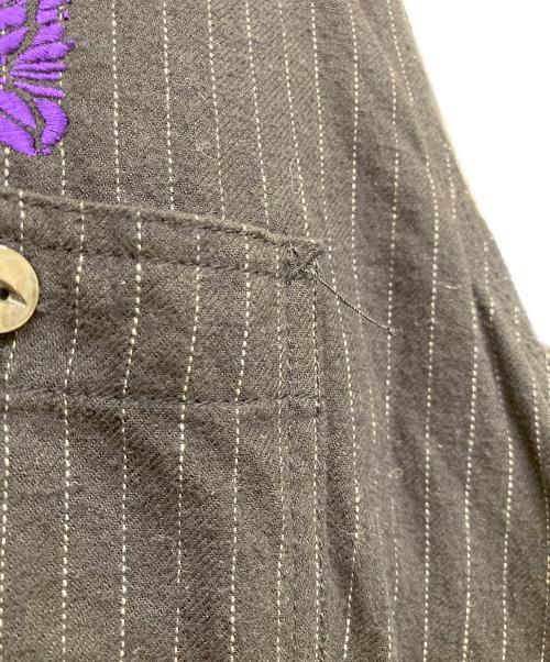 Needles（ニードルズ）Needles (ニードルズ) 23AW WORK SHIRT C/L/W PIN STRIPE TWILL ブラック サイズ:Sの古着・服飾アイテム