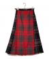 O'NEIL OF DUBLIN（オニールオブダブリン）の古着「ウールブレンドチェックベルテッドプリーツラップスカート」｜レッド×ブラック×グレー