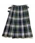 O'NEIL OF DUBLIN (オニールオブダブリン) ウールフチェックベルテッドプリーツラップスカート ホワイト×グリーン×ネイビー サイズ:40：6000円
