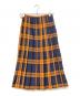 O'NEIL OF DUBLIN (オニールオブダブリン) ウールフチェックベルテッドプリーツラップスカート ブラウン×ネイビー サイズ:L：6000円