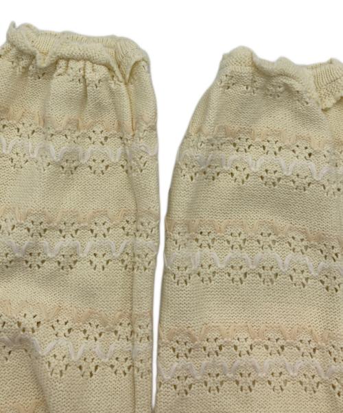 PINK HOUSE（ピンクハウス）PINK HOUSE (ピンクハウス) スカラップ風刺繍ニットカーディガン イエロー サイズ:不明の古着・服飾アイテム