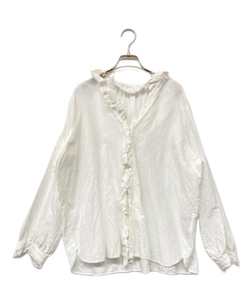 journal standard luxe（ジャーナルスタンダード ラックス）journal standard luxe (ジャーナルスタンダード ラックス) 24SS CLシャンブレー フリルブラウス ホワイト サイズ:不明の古着・服飾アイテム