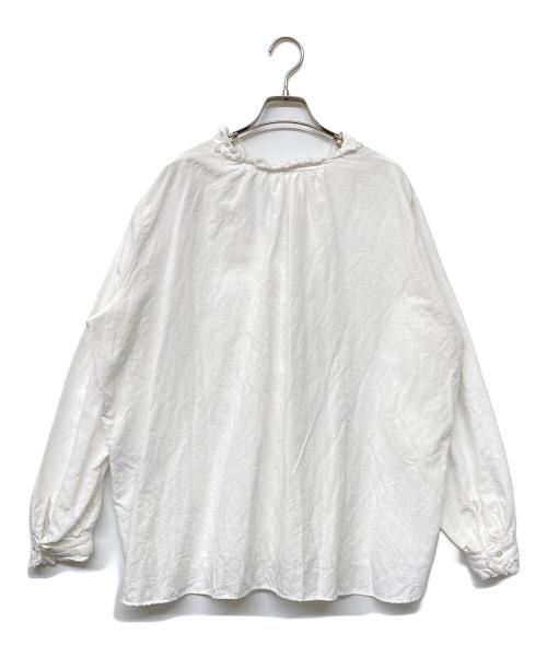 journal standard luxe（ジャーナルスタンダード ラックス）journal standard luxe (ジャーナルスタンダード ラックス) 24SS CLシャンブレー フリルブラウス ホワイト サイズ:不明の古着・服飾アイテム