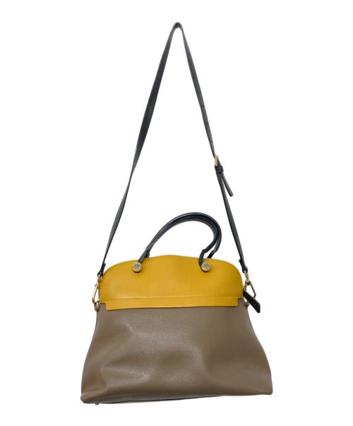 FURLA（フルラ）FURLA (フルラ) パイパーショルダーバッグ ブラウン×イエローの古着・服飾アイテム