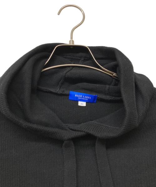 BLUE LABEL CRESTBRIDGE（ブルーレーベルクレストブリッジ）BLUE LABEL CRESTBRIDGE (ブルーレーベルクレストブリッジ) レイヤードニットパーカー ブラック サイズ:38の古着・服飾アイテム