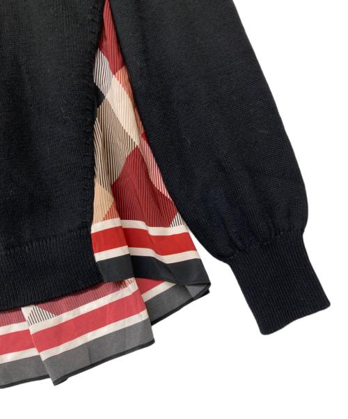 BLUE LABEL CRESTBRIDGE（ブルーレーベルクレストブリッジ）BLUE LABEL CRESTBRIDGE (ブルーレーベルクレストブリッジ) レイヤードニットパーカー ブラック サイズ:38の古着・服飾アイテム