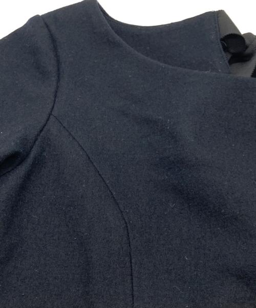 BURBERRY BLUE LABEL（バーバリー ブルー レーベル）BURBERRY BLUE LABEL (バーバリー ブルー レーベル) ロゴ刺繍 ニット切替ワンピース ブラック サイズ:size36の古着・服飾アイテム