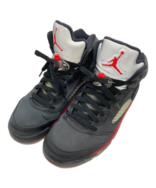 NIKE（ナイキ）NIKE (ナイキ) AIR JORDAN 5 RETRO BLACK/UNIVERSITY RED ブラック×レッド サイズ:27の古着・服飾アイテム