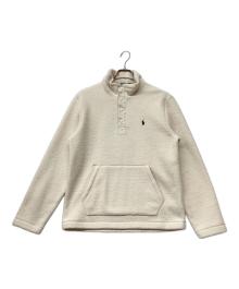 POLO RALPH LAUREN（ポロ・ラルフローレン）の古着「QRタグ ポニー刺繍ハーフスナップボアジャケット」｜アイボリー