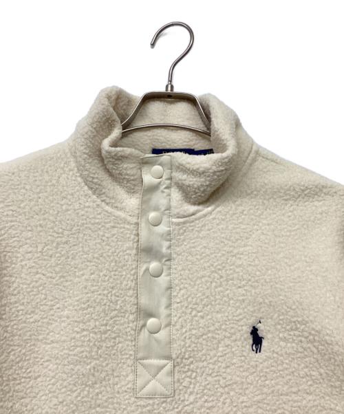 POLO RALPH LAUREN（ポロ・ラルフローレン）POLO RALPH LAUREN (ポロ・ラルフローレン) QRタグ ポニー刺繍ハーフスナップボアジャケット アイボリー サイズ:Mの古着・服飾アイテム