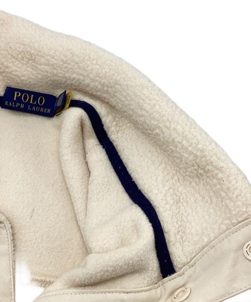 POLO RALPH LAUREN（ポロ・ラルフローレン）POLO RALPH LAUREN (ポロ・ラルフローレン) QRタグ ポニー刺繍ハーフスナップボアジャケット アイボリー サイズ:Mの古着・服飾アイテム