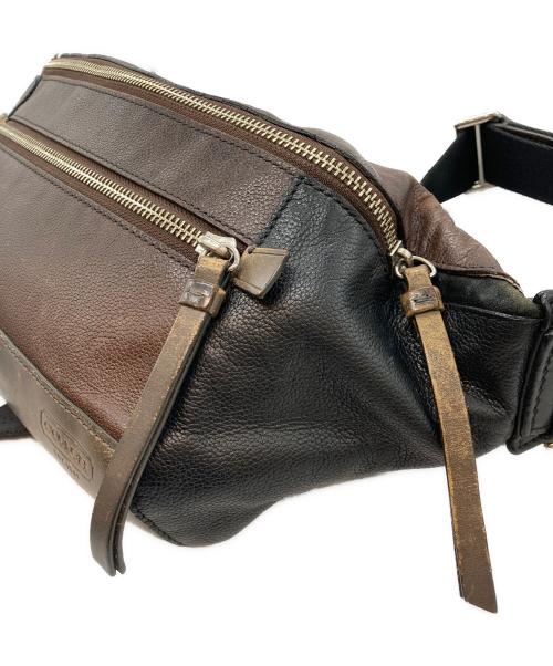 COACH（コーチ）COACH (コーチ) トンプソンレザーボディバッグ ブラウン×ブラックの古着・服飾アイテム