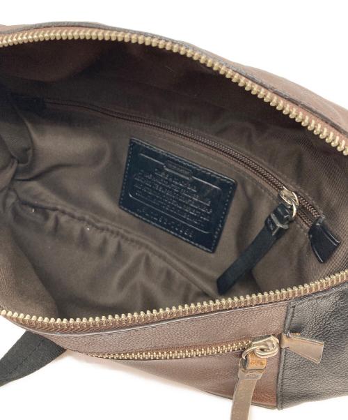 COACH（コーチ）COACH (コーチ) トンプソンレザーボディバッグ ブラウン×ブラックの古着・服飾アイテム