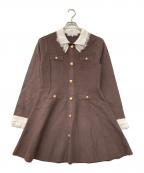 Rirandtureリランドチュール）の古着「レースカラーミニニットワンピース」｜ホワイト×ブラウン