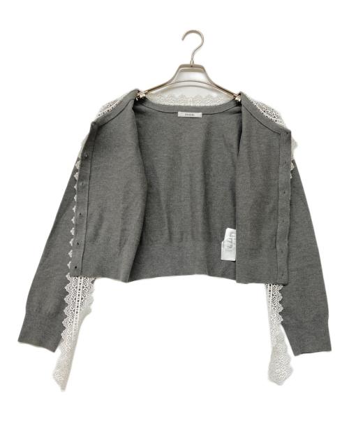 Snidel（スナイデル）Snidel (スナイデル) レースボウタイカーディガン グレー サイズ:１の古着・服飾アイテム