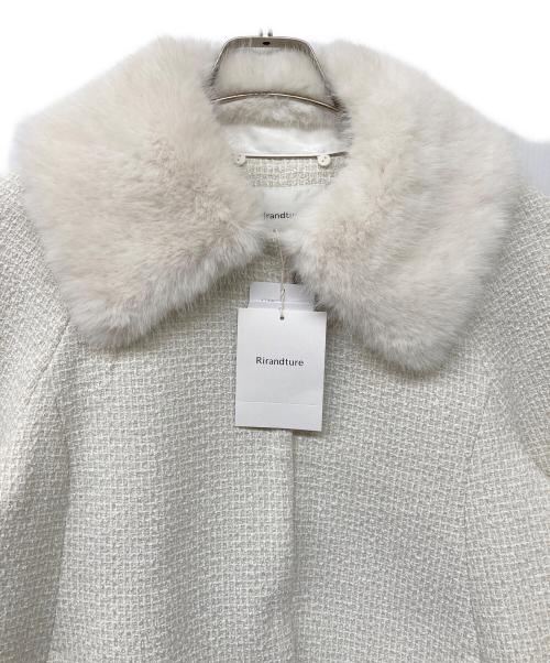 Rirandture（リランドチュール）Rirandture (リランドチュール) ツィードファー衿ショートコート ホワイト サイズ:２の古着・服飾アイテム