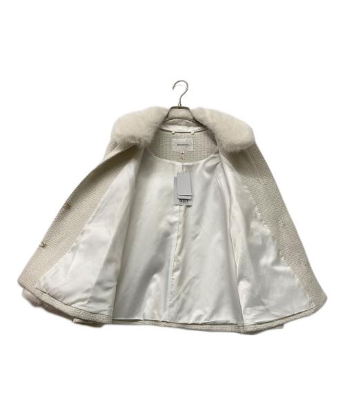 Rirandture（リランドチュール）Rirandture (リランドチュール) ツィードファー衿ショートコート ホワイト サイズ:２の古着・服飾アイテム