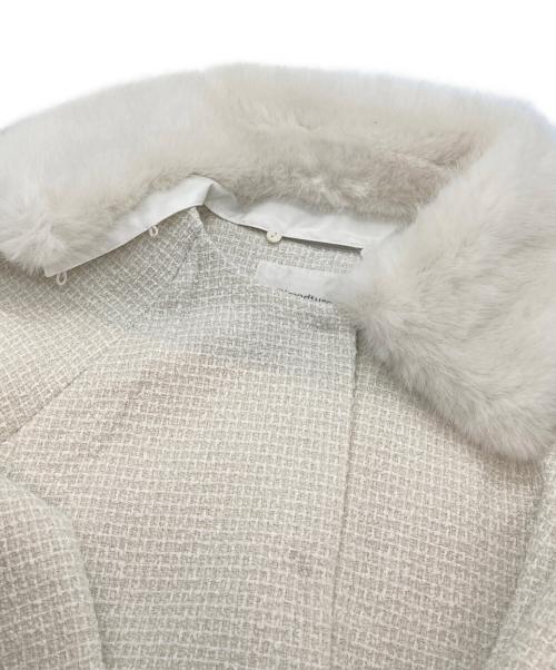 Rirandture（リランドチュール）Rirandture (リランドチュール) ツィードファー衿ショートコート ホワイト サイズ:２の古着・服飾アイテム