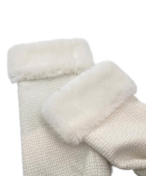 Rirandture（リランドチュール）Rirandture (リランドチュール) ツィードファー衿ショートコート ホワイト サイズ:２の古着・服飾アイテム