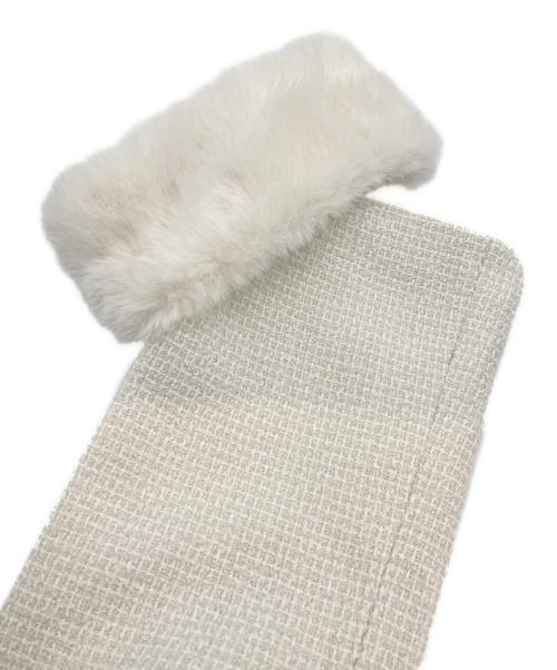 Rirandture（リランドチュール）Rirandture (リランドチュール) ツィードファー衿ショートコート ホワイト サイズ:２の古着・服飾アイテム