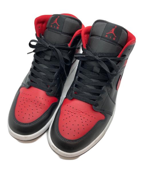 NIKE（ナイキ）NIKE (ナイキ) AIR JORDAN 1 MID BLACK/VARSITY RED-SUMMIT WHITE(エア ジョーダン ワン ミッド ブラック/バーシティ レッド-サミット ホワイト) ブラック×レッド サイズ:30の古着・服飾アイテム