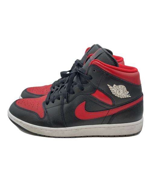 NIKE（ナイキ）NIKE (ナイキ) AIR JORDAN 1 MID BLACK/VARSITY RED-SUMMIT WHITE(エア ジョーダン ワン ミッド ブラック/バーシティ レッド-サミット ホワイト) ブラック×レッド サイズ:30の古着・服飾アイテム