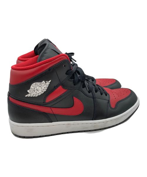 NIKE（ナイキ）NIKE (ナイキ) AIR JORDAN 1 MID BLACK/VARSITY RED-SUMMIT WHITE(エア ジョーダン ワン ミッド ブラック/バーシティ レッド-サミット ホワイト) ブラック×レッド サイズ:30の古着・服飾アイテム