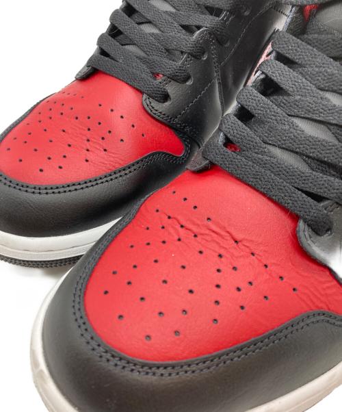 NIKE（ナイキ）NIKE (ナイキ) AIR JORDAN 1 MID BLACK/VARSITY RED-SUMMIT WHITE(エア ジョーダン ワン ミッド ブラック/バーシティ レッド-サミット ホワイト) ブラック×レッド サイズ:30の古着・服飾アイテム