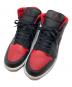 NIKE（ナイキ）の古着「AIR JORDAN 1 MID BLACK/VARSITY RED-SUMMIT WHITE(エア ジョーダン ワン ミッド ブラック/バーシティ レッド-サミット ホワイト)」｜ブラック×レッド