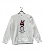 MASTER BUNNY EDITIONマスターバニーエディション）の古着「【SWAGGY BUNNY】天竺 クルーネックニットプルオーバー」｜ホワイト