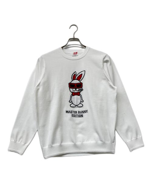 MASTER BUNNY EDITION（マスターバニーエディション）MASTER BUNNY EDITION (マスターバニーエディション) 【SWAGGY BUNNY】天竺 クルーネックニットプルオーバー ホワイト サイズ:4の古着・服飾アイテム