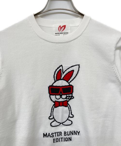 MASTER BUNNY EDITION（マスターバニーエディション）MASTER BUNNY EDITION (マスターバニーエディション) 【SWAGGY BUNNY】天竺 クルーネックニットプルオーバー ホワイト サイズ:4の古着・服飾アイテム