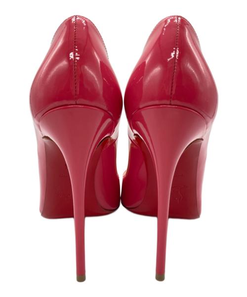 Christian Louboutin（クリスチャン・ルブタン）Christian Louboutin (クリスチャン・ルブタン) ポインテッドトゥレッドソールパテントハイヒールパンプス ショッキングピンク サイズ:361/2の古着・服飾アイテム