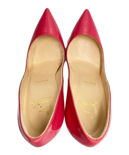 Christian Louboutin（クリスチャン・ルブタン）Christian Louboutin (クリスチャン・ルブタン) ポインテッドトゥレッドソールパテントハイヒールパンプス ショッキングピンク サイズ:361/2の古着・服飾アイテム