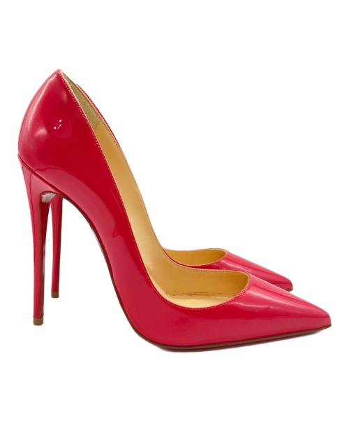 Christian Louboutin（クリスチャン・ルブタン）Christian Louboutin (クリスチャン・ルブタン) ポインテッドトゥレッドソールパテントハイヒールパンプス ショッキングピンク サイズ:361/2の古着・服飾アイテム