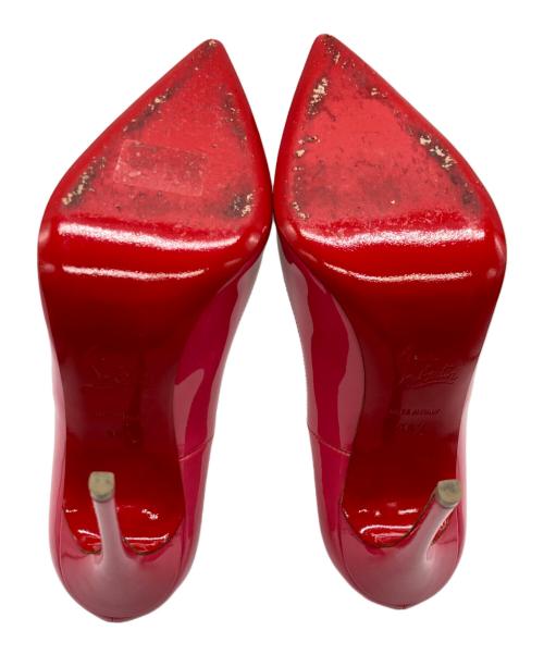 Christian Louboutin（クリスチャン・ルブタン）Christian Louboutin (クリスチャン・ルブタン) ポインテッドトゥレッドソールパテントハイヒールパンプス ショッキングピンク サイズ:361/2の古着・服飾アイテム