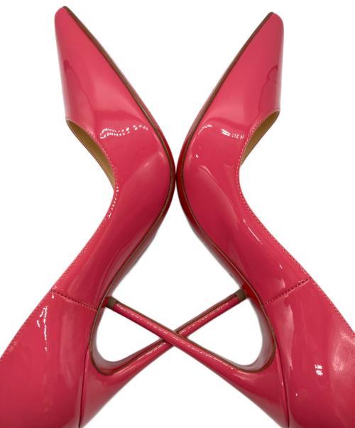 Christian Louboutin（クリスチャン・ルブタン）Christian Louboutin (クリスチャン・ルブタン) ポインテッドトゥレッドソールパテントハイヒールパンプス ショッキングピンク サイズ:361/2の古着・服飾アイテム