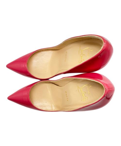 Christian Louboutin（クリスチャン・ルブタン）Christian Louboutin (クリスチャン・ルブタン) ポインテッドトゥレッドソールパテントハイヒールパンプス ショッキングピンク サイズ:361/2の古着・服飾アイテム