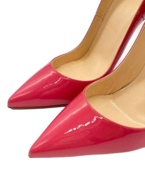Christian Louboutin（クリスチャン・ルブタン）Christian Louboutin (クリスチャン・ルブタン) ポインテッドトゥレッドソールパテントハイヒールパンプス ショッキングピンク サイズ:361/2の古着・服飾アイテム