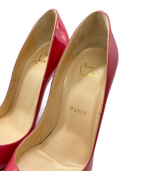 Christian Louboutin（クリスチャン・ルブタン）Christian Louboutin (クリスチャン・ルブタン) ポインテッドトゥレッドソールパテントハイヒールパンプス ショッキングピンク サイズ:361/2の古着・服飾アイテム