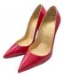 Christian Louboutin（クリスチャン・ルブタン）の古着「ポインテッドトゥレッドソールパテントハイヒールパンプス」｜ショッキングピンク