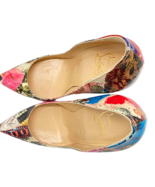 Christian Louboutin（クリスチャン・ルブタン）Christian Louboutin (クリスチャン・ルブタン) SO KATE 120 PATENT TRASH ポインテッドトゥレッドソールパテントハイヒールパンプス マルチカラー サイズ:361/2の古着・服飾アイテム