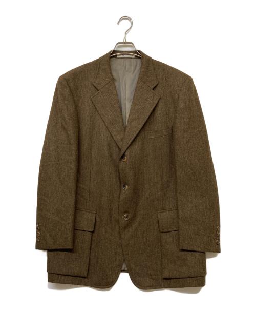 Aquascutum（アクアスキュータム）Aquascutum (アクアスキュータム) ツイードジャケット ブラウン サイズ:102BB6の古着・服飾アイテム