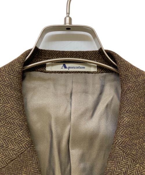 Aquascutum（アクアスキュータム）Aquascutum (アクアスキュータム) ツイードジャケット ブラウン サイズ:102BB6の古着・服飾アイテム
