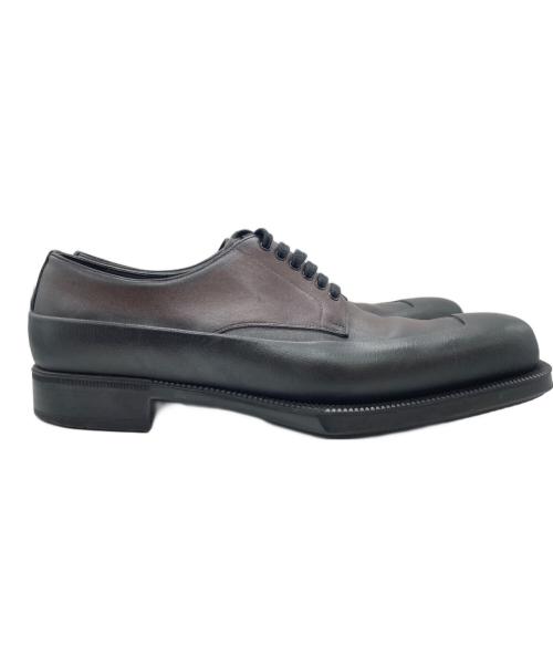 PRADA（プラダ）PRADA (プラダ) ブラッシュドレザー ダービーシューズ ブラウン×ブラック サイズ:SIZE 9の古着・服飾アイテム